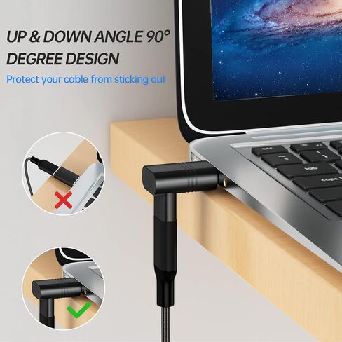 UseBean 90 درجة USB C محول الزاوية اليمنى، (4-حزمة) أعلى وأسفل PD 100W 20 جيجابت في الثانية USB Type-C 3.2 Gen2 ذكر إلى أنثى 4K موسع فيديو ممتد، امتداد USB-C لسطح البخار، التبديل، ماك بوك برو / إير in Saudi Arabia