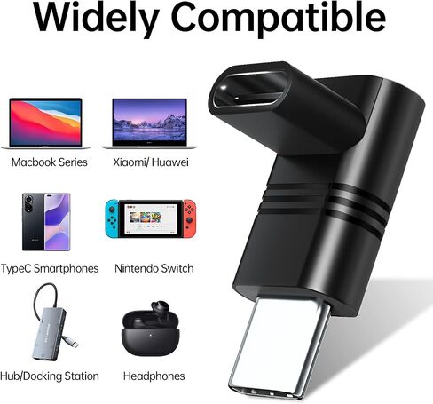 UseBean 90 درجة USB C محول الزاوية اليمنى، (4-حزمة) أعلى وأسفل PD 100W 20 جيجابت في الثانية USB Type-C 3.2 Gen2 ذكر إلى أنثى 4K موسع فيديو ممتد، امتداد USB-C لسطح البخار، التبديل، ماك بوك برو / إير in Saudi Arabia