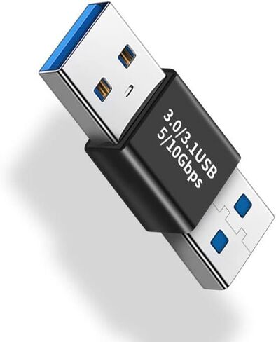 محول USB-A 3.0 ذكر إلى USB-A 3.0 ذكر، وصلة تمديد وصلة محول USB 3.0 - عبوة من 3 قطع باللون الأسود in Kuwait