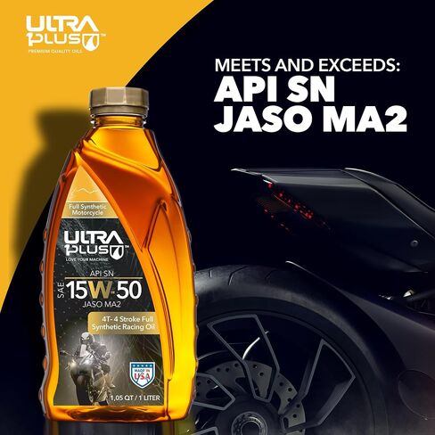 Ultra1Plus SAE 15W-50 Full Synthetic 4T Engine Oil, API SN, JASO MA2 (6) in Saudi Arabia