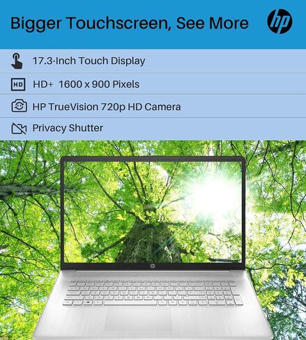 HP 2024 أحدث كمبيوتر محمول بشاشة تعمل باللمس، شاشة 17.3 بوصة HD+، معالج AMD Ryzen 5 7530U (6 النواة، حتى 4.5 جيجا هرتز)، ذاكرة الوصول العشوائي 64 جيجابايت، 2 تيرابايت SSD، Wi-Fi 6، مضاد للتوهج، HDMI، كاميرا ويب، Windows 11 Home، حامل الكمبيوتر المحمول in Kuwait