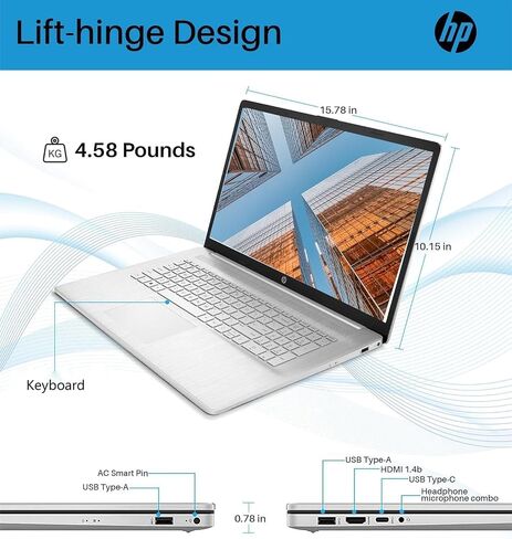 HP 2024 أحدث كمبيوتر محمول بشاشة تعمل باللمس، شاشة 17.3 بوصة HD+، معالج AMD Ryzen 5 7530U (6 النواة، حتى 4.5 جيجا هرتز)، ذاكرة الوصول العشوائي 64 جيجابايت، 2 تيرابايت SSD، Wi-Fi 6، مضاد للتوهج، HDMI، كاميرا ويب، Windows 11 Home، حامل الكمبيوتر المحمول in Kuwait
