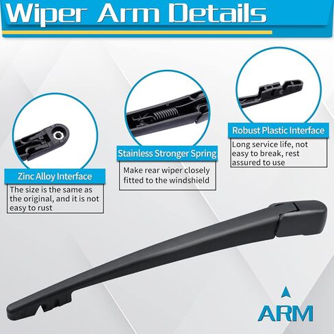 شفرة ذراع الممسحة الخلفية، بديلة لسيارة Honda Odyssey 2011-2017 - استبدال مجموعة ممسحة الزجاج الخلفي من ZOFFI - نافذة تنظيف من المطاط الطبيعي لجميع المواسم in Kuwait