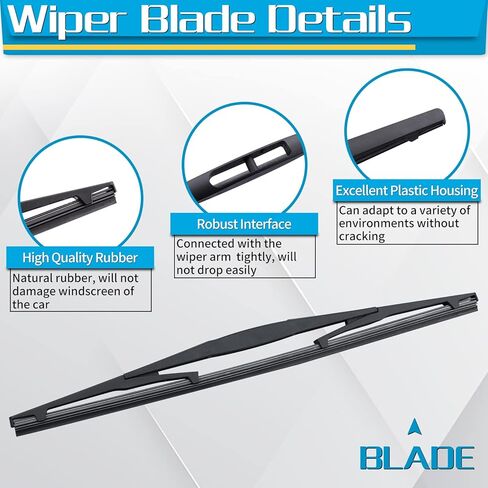 شفرة ذراع الممسحة الخلفية، بديلة لسيارة Honda Odyssey 2011-2017 - استبدال مجموعة ممسحة الزجاج الخلفي من ZOFFI - نافذة تنظيف من المطاط الطبيعي لجميع المواسم in Kuwait