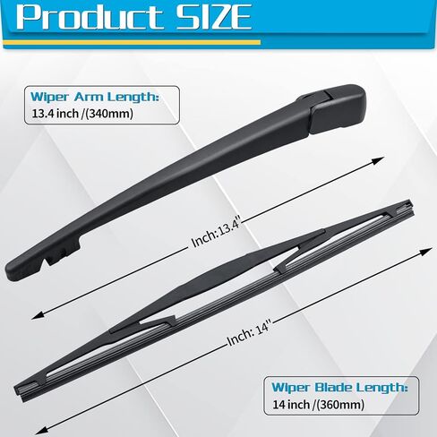 شفرة ذراع الممسحة الخلفية، بديلة لسيارة Honda Odyssey 2011-2017 - استبدال مجموعة ممسحة الزجاج الخلفي من ZOFFI - نافذة تنظيف من المطاط الطبيعي لجميع المواسم in Kuwait