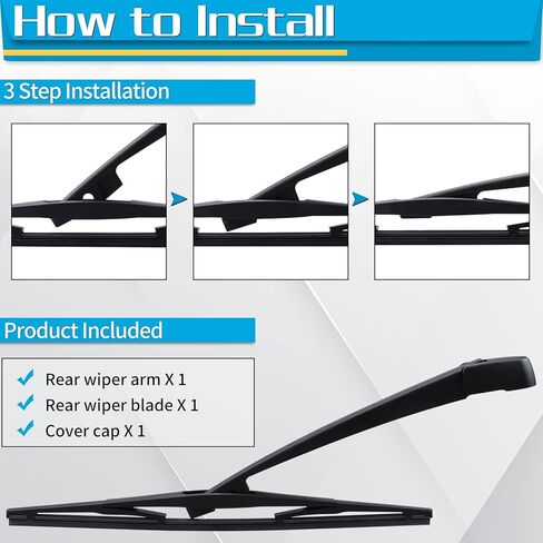 شفرة ذراع الممسحة الخلفية، بديلة لسيارة Honda Odyssey 2011-2017 - استبدال مجموعة ممسحة الزجاج الخلفي من ZOFFI - نافذة تنظيف من المطاط الطبيعي لجميع المواسم in Kuwait