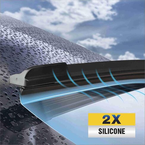 5 PLUS® سيليكون 22 و 20 بوصة استبدال شفرات ممسحة الزجاج الأمامي لتويوتا تاكوما 2023-2016 4Runner 2009-2003/JEEP Compass 2017-2007/CHEVY Camaro، Corvette، Malibu/Sonata والمزيد لسيارتي in Kuwait