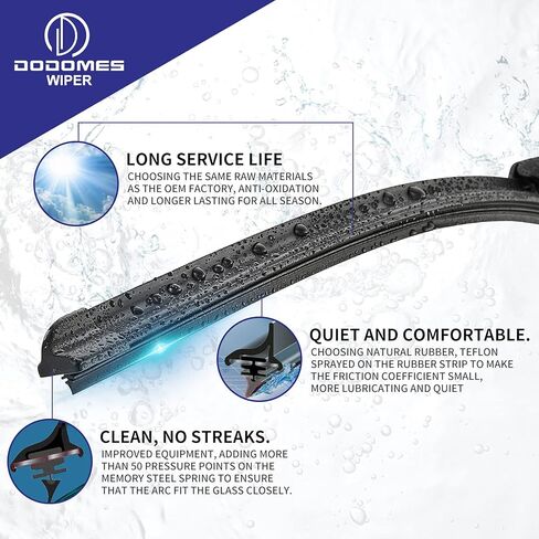 2 شفرات ممسحة لسيارة Toyota CHR C-HR 2018-2022 Subaru Crosstrek 2015-2022 Lexus NX200t NX300 NX300h، ممسحات الزجاج الأمامي استبدال جودة OEM - 26 بوصة/16 ​​بوصة (مجموعة من 2) in Kuwait