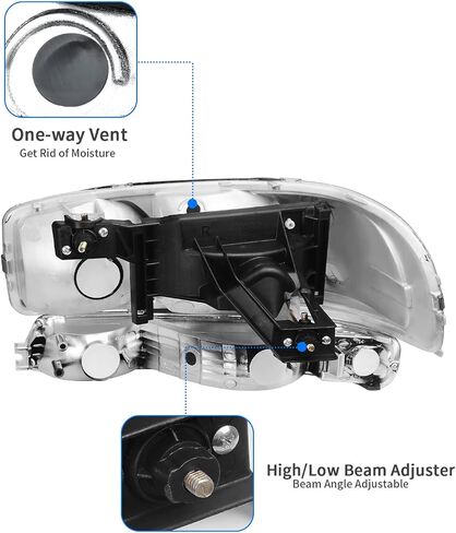 DWVO LED DRL Headlight Assembly Compatible with 1999-2006 GMC Sierra 1500 2500/2007 GMC Sierra 1500&1500HD&2500HD&3500 Classic / 00-06 Yukon Headlamps Black Housing Amber Reflector in Saudi Arabia