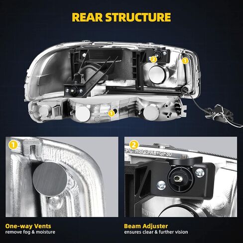 DWVO LED DRL Headlight Assembly Compatible with 1999-2006 GMC Sierra 1500 2500/2007 GMC Sierra 1500&1500HD&2500HD&3500 Classic / 00-06 Yukon Headlamps Black Housing Amber Reflector in Saudi Arabia