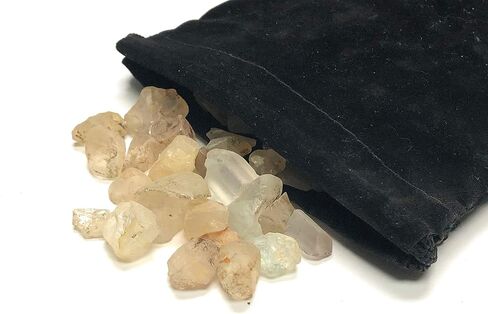 Crystal Collection Natural Rough Topaz with Velvet Bag Bulk Rocks (1/2 Pound) in Saudi Arabia