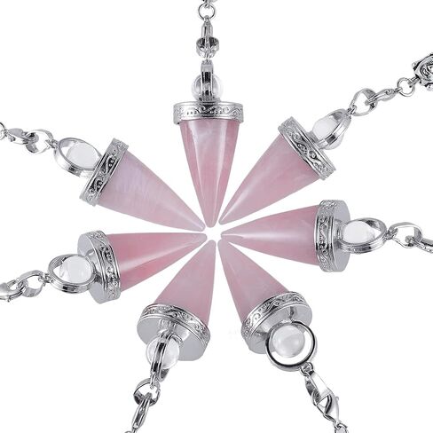 SUNYIK Natural 7 Chakra Crystal Point Pendulum for Dowsing Divination, Buddha Head Cone Pendulum with 7 Chakra Beads Chain 7.5'', Tiger's Eye in Saudi Arabia