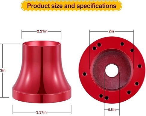 محول عجلة قيادة عربة الجولف لسيارة النادي السابقة، 5 أو 6 فتحات لسيارة النادي السابقة، محول تركيب عجلة القيادة، أحمر in Kuwait