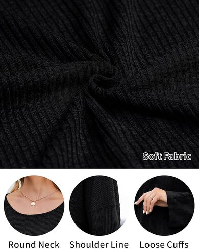 قمصان نسائية خريفية بأكمام طويلة من CLOCOR وأكمام منتفخة ورقبة دائرية وبلوزات فضفاضة غير رسمية بلون سادة وبلوفرات in Kuwait