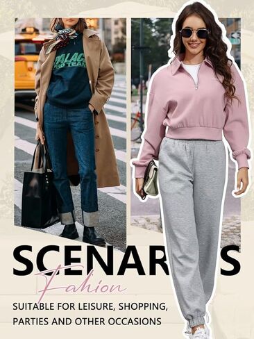 Womens Sweatpants Joggers Crop Top Sweatshirt Sets in Kuwait