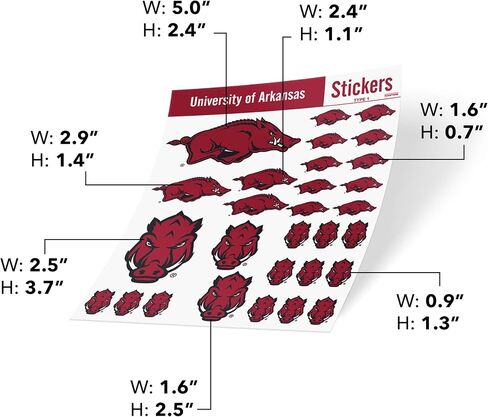 ملصق جامعة أركنساس Razorbacks U of A Hogs ملصقات الفينيل شارات الكمبيوتر المحمول زجاجة ماء سجل قصاصات السيارة T1 (النوع 1 - C) in Saudi Arabia