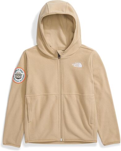 سترة بغطاء رأس جلاسير بسحاب كامل للأطفال من THE NORTH FACE، كاكي ستون، 7 in Kuwait