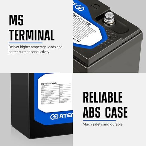 ATEM POWER بطارية ليثيوم 12 فولت 20 أمبير LiFePO4 فوسفات شحن سريع بطارية دورة عميقة قابلة لإعادة الشحن مع BMS مدمج مثالي لمكتشف الأسماك، عجلات الطاقة، السكوتر، الضوء، السيارة الإلكترونية للأطفال in Kuwait