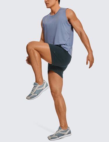 CRZ YOGA Men's Linerless Workout Shorts - 5'' / 7'' Lightweight Quick Dry Running Sports Athletic Gym Shorts with Pockets in Saudi Arabia