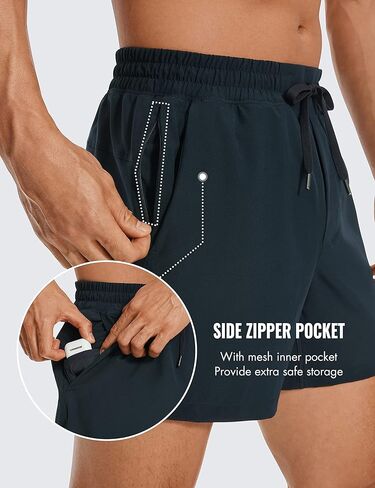 CRZ YOGA Men's Linerless Workout Shorts - 5'' / 7'' Lightweight Quick Dry Running Sports Athletic Gym Shorts with Pockets in Saudi Arabia