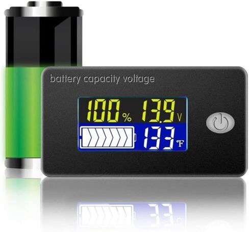 Battery Capacity Voltage Meter 0-179℉ Temperature Monitor 12V 24V 36V 48V Lead Acid Battery Lithium Battery Gauge Meter (36V) in Kuwait