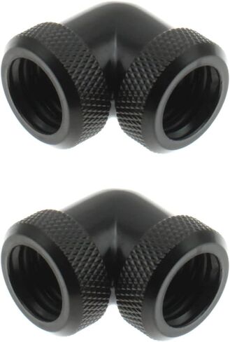 Water Cooling Fitting Black G1/4 90 Degree Rotary Elbow 14mm OD Hard Tube Quick Twist Connector with Three Seal O-Ring for PC Water Cooling Adapter System 2 Pcs in Saudi Arabia