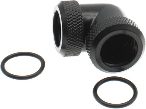 Water Cooling Fitting Black G1/4 90 Degree Rotary Elbow 14mm OD Hard Tube Quick Twist Connector with Three Seal O-Ring for PC Water Cooling Adapter System 2 Pcs in Saudi Arabia