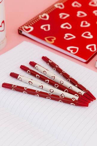 Kate Spade New York Black Ink Pen Set of 5, Cute Plastic Click Pens, Dots and Stripes in Saudi Arabia