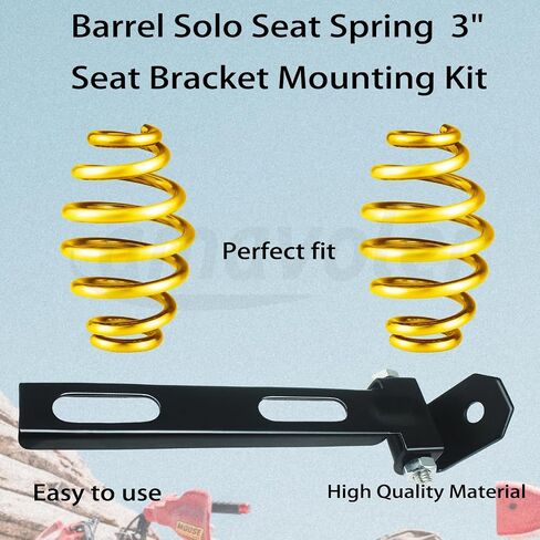 Barrel Solo Seat Spring (Bronze) 3" + Seat Bracket Mounting Kit Motorcycle Compatible for Harley Honda Yamaha Kawasaki Suzuki Sportster Bobber Chopper (Bronze Spring) in Saudi Arabia
