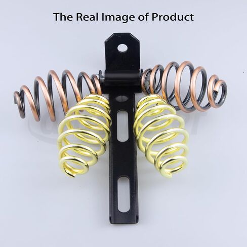 Barrel Solo Seat Spring (Bronze) 3" + Seat Bracket Mounting Kit Motorcycle Compatible for Harley Honda Yamaha Kawasaki Suzuki Sportster Bobber Chopper (Bronze Spring) in Saudi Arabia