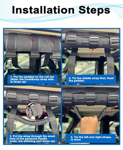 مقابض لفة بار انتزاع، مقابض باراكورد انتزاع لجيب رانجلر yj tj jk jku jl jlu، مقابض قبضة دائمة، لفة القضبان انتزاع اليد لجيب، الأسود والزيتون in Kuwait