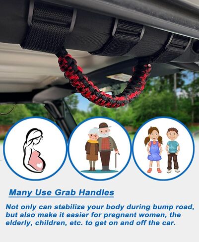 مقابض لفة بار انتزاع، مقابض باراكورد انتزاع لجيب رانجلر yj tj jk jku jl jlu، مقابض قبضة دائمة، لفة القضبان انتزاع اليد لجيب، الأسود والزيتون in Kuwait