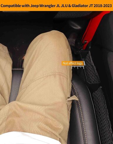 جيوب تخزين للباب الأمامي من Hoolcar، صندوق منظم لإدراج جانب الباب، بديل شبكي للباب المعدني متوافق مع Jeep Wrangler JL JLU & Gladiator JT 2018-2023، قطعتان in Kuwait