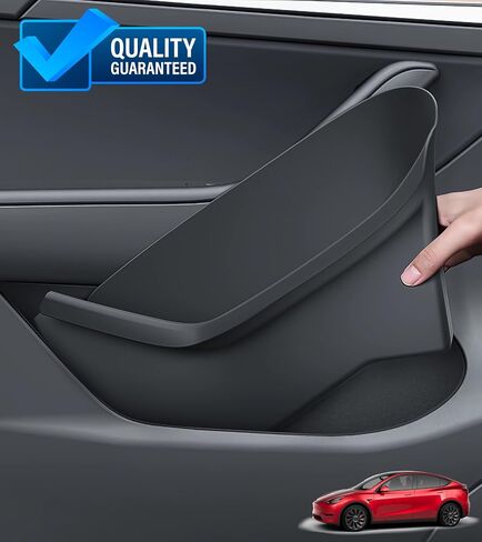 Complete Set Car Door Side TPE Storage Box Slot Tray Organizer Protector for Tesla Model 3 Accessories for Inside Storage - Latest Version in Saudi Arabia