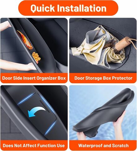 Complete Set Car Door Side TPE Storage Box Slot Tray Organizer Protector for Tesla Model 3 Accessories for Inside Storage - Latest Version in Saudi Arabia
