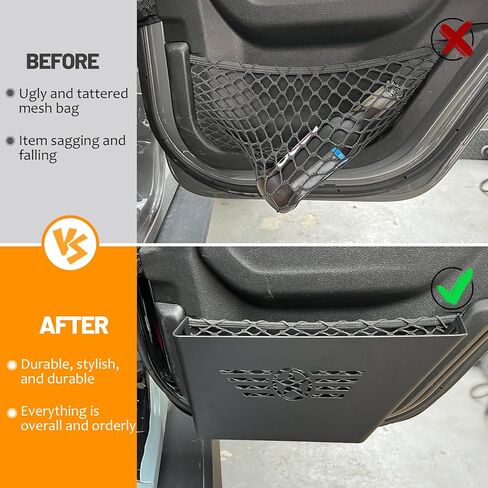 صينية تنظيم الباب الخلفي من MAIKER OFF ROAD، صندوق تخزين للباب، منظم إدخال جانبي للباب، خمس نجوم لـ 2018-2024 Jeep Wrangler JL JLU & Gladiator JT (قطعتان) in Kuwait