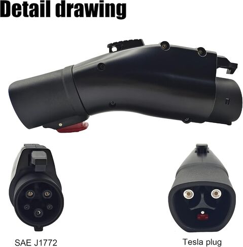Compatible with Tesla to J1772 EVs Portable Charging Adapter, Max 60 Amp 250V Compatible with Tesla High Powered Wall Connector Mobile Connector Destination Charger in Saudi Arabia