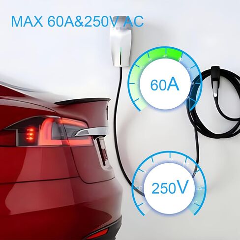 Compatible with Tesla to J1772 EVs Portable Charging Adapter, Max 60 Amp 250V Compatible with Tesla High Powered Wall Connector Mobile Connector Destination Charger in Saudi Arabia