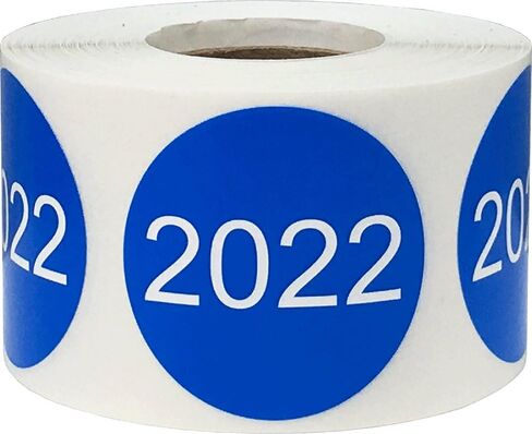 Blue 2022 Year Stickers 1 1/2 Inch Circle Dots 500 Total Labels in Saudi Arabia