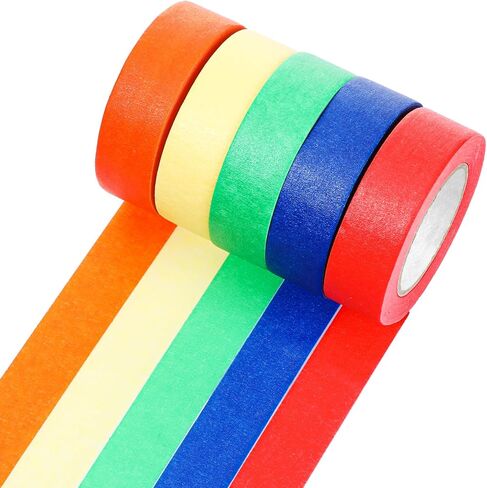 Cholemy Lab Labeling Tape Variety Pack 500 Inch Long x 3/4 Inch Width Laboratory Labeling Tape 5 Assorted Color Tape for Color Coding and Marking, Removable and Water Resistant (5 Rolls) in Saudi Arabia