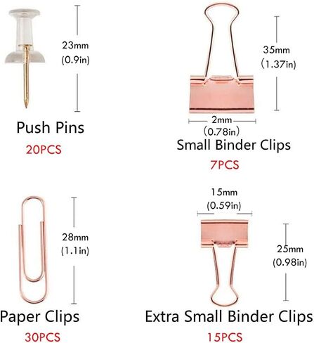 Clear Acrylic Rose Gold Stapler Sets, Sturdy and Durable Office Stationery Set, Novelty Desk Accessory Kits Great Idea Gift for Office and Students in Saudi Arabia
