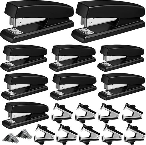 Yeaqee 4 Pieces Stapler for Desk Staplers Bulk with 4 Stapler Remover 4000 Staples Office Stapler 25 Sheet Capacity Black Staplers Pack for School Office in Saudi Arabia
