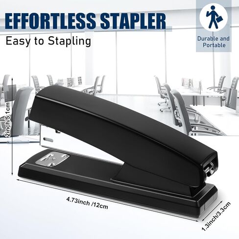 Yeaqee 4 Pieces Stapler for Desk Staplers Bulk with 4 Stapler Remover 4000 Staples Office Stapler 25 Sheet Capacity Black Staplers Pack for School Office in Saudi Arabia