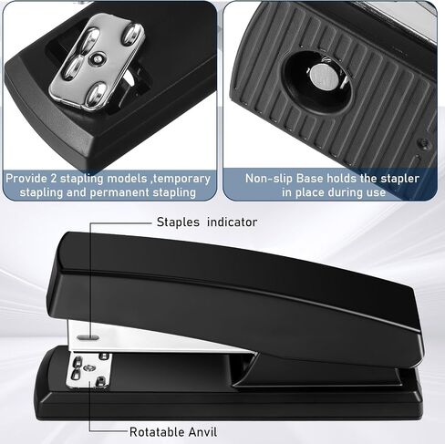 Yeaqee 4 Pieces Stapler for Desk Staplers Bulk with 4 Stapler Remover 4000 Staples Office Stapler 25 Sheet Capacity Black Staplers Pack for School Office in Saudi Arabia