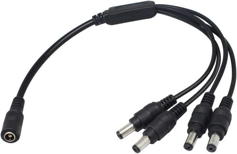 2 حزمة من التيار المتردد إلى تيار مستمر 12 فولت 2 أمبير مع كابل مقسم من 1 إلى 4، قابس 5.5 مم × 2.1 مم، لكاميرا أمان شرائط الضوء LED، مستوى الكفاءة السادس in Kuwait