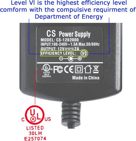 2 حزمة من التيار المتردد إلى تيار مستمر 12 فولت 2 أمبير مع كابل مقسم من 1 إلى 4، قابس 5.5 مم × 2.1 مم، لكاميرا أمان شرائط الضوء LED، مستوى الكفاءة السادس in Kuwait