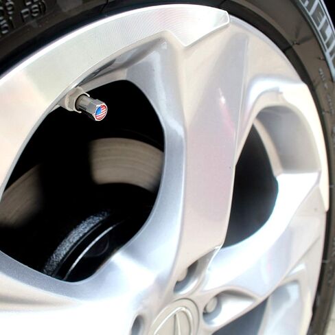 قبعات جذعية صمام الإطارات العلم الأمريكي، الولايات المتحدة الأمريكية مع حلقة مطاطية على شكل حرف O، أغطية جذعية عالمية للسيارات وسيارات الدفع الرباعي والدراجات والدراجات والشاحنات والدراجات النارية، وختم محكم عالي التحمل (كروم كلاسيكي (8 عبوات)) in Kuwait