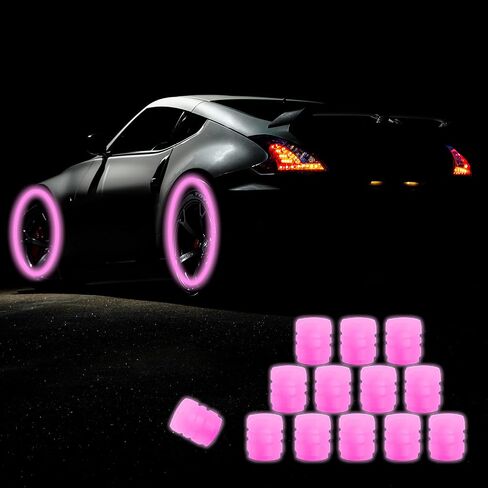 Fluorescent Car Tire Valve Stem Caps， 16Pcs Universal Luminous Tire Air Valves Stem Caps， Glow in The Dark Tire Valves Caps for Most Cars, Motorcycles, SUV, Trucks, and Bicycles(Blue) in Saudi Arabia