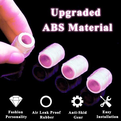 Fluorescent Car Tire Valve Stem Caps， 16Pcs Universal Luminous Tire Air Valves Stem Caps， Glow in The Dark Tire Valves Caps for Most Cars, Motorcycles, SUV, Trucks, and Bicycles(Blue) in Saudi Arabia