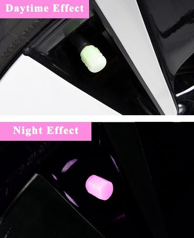 Fluorescent Car Tire Valve Stem Caps， 16Pcs Universal Luminous Tire Air Valves Stem Caps， Glow in The Dark Tire Valves Caps for Most Cars, Motorcycles, SUV, Trucks, and Bicycles(Blue) in Saudi Arabia